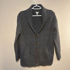 L.L. Bean Grey Lambswool Women's Cardigan